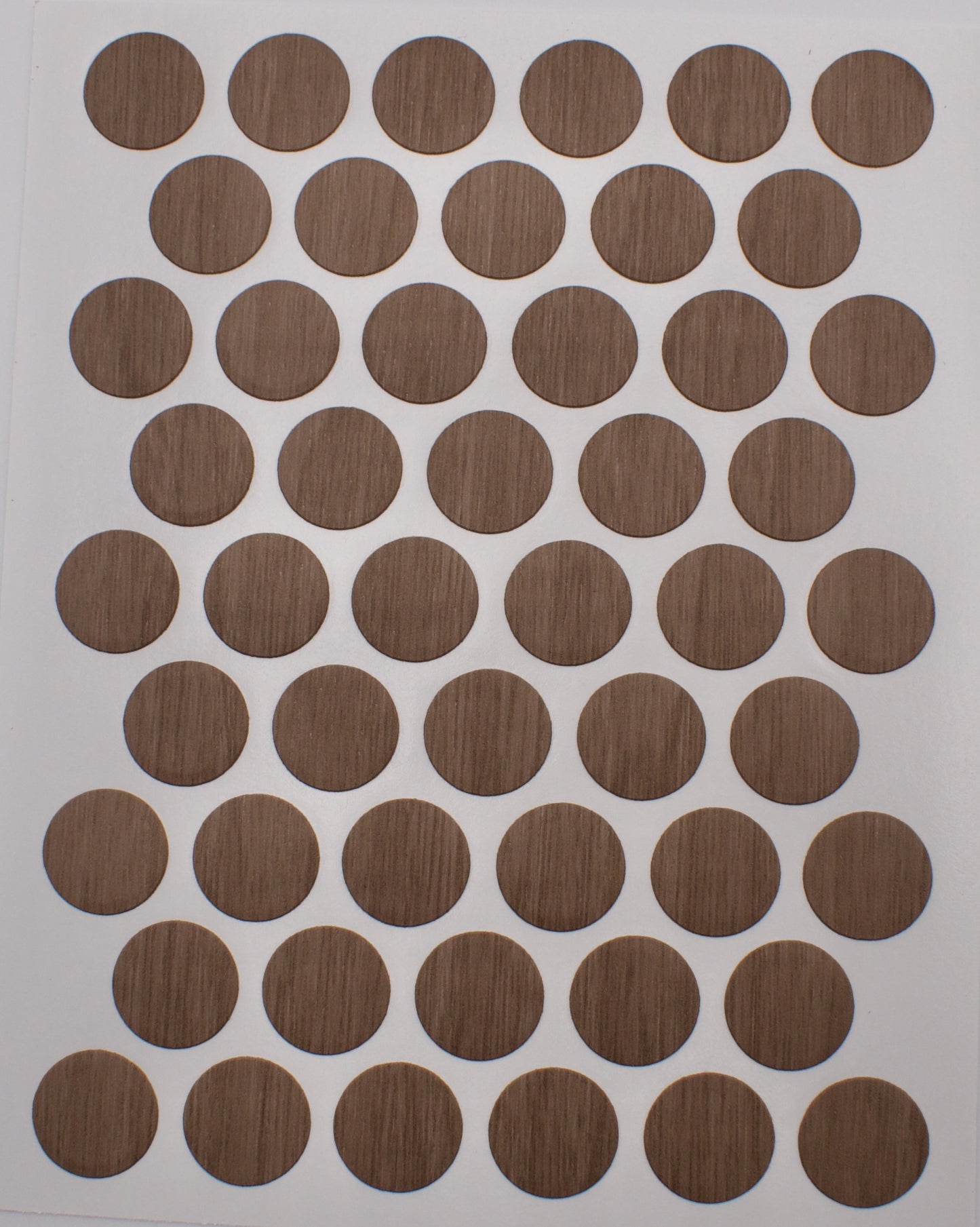 Tece Self Adhesive Screw Hole Cover Caps 14mm - 50 Caps - Wanguard Grey Walnut (P24)