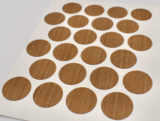 Tece Self Adhesive Screw Hole Cover Caps 20mm - 24 Caps - Medium Walnut (H3703 ST15)