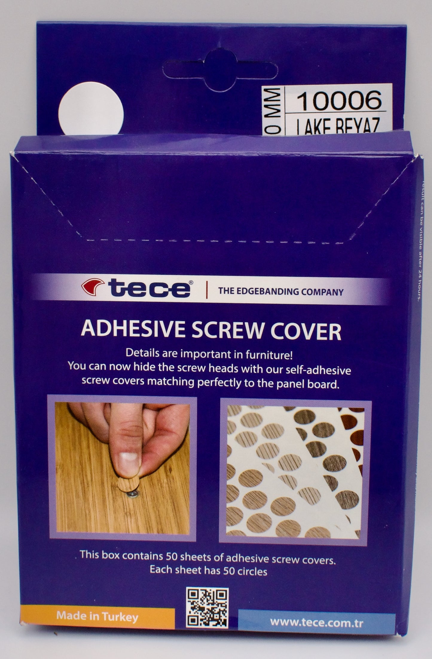 Tece Self Adhesive Screw Hole Cover Caps 20mm - 24 Caps - Shine White (W1000 PM)