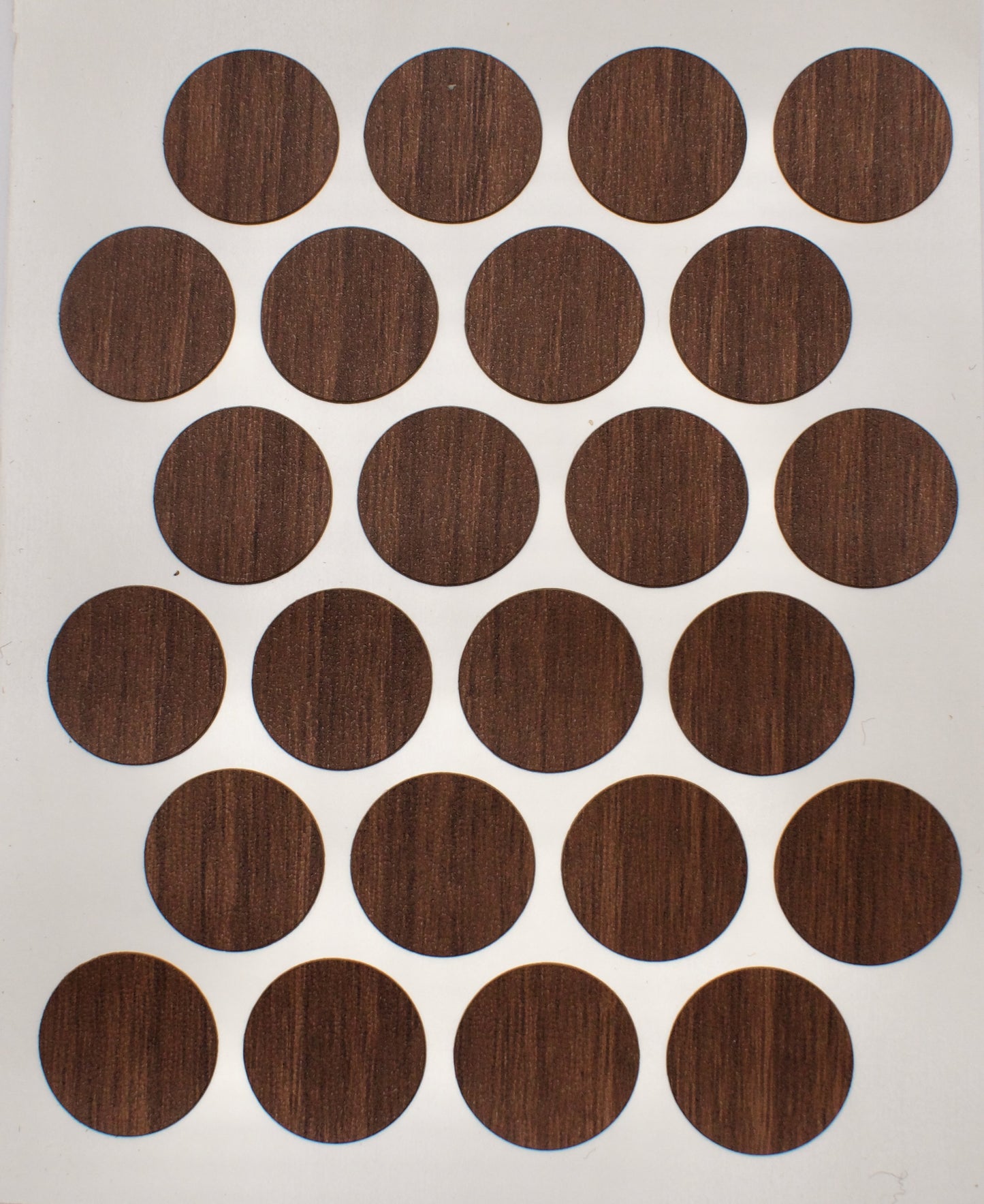 Tece Self Adhesive Screw Hole Cover Caps 20mm - 24 Caps - Dark Walnut (H3704 ST15)