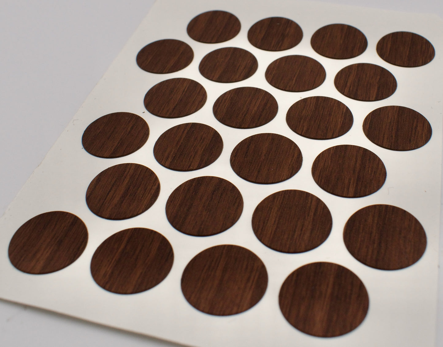 Tece Self Adhesive Screw Hole Cover Caps 20mm - 24 Caps - Dark Walnut (H3704 ST15)