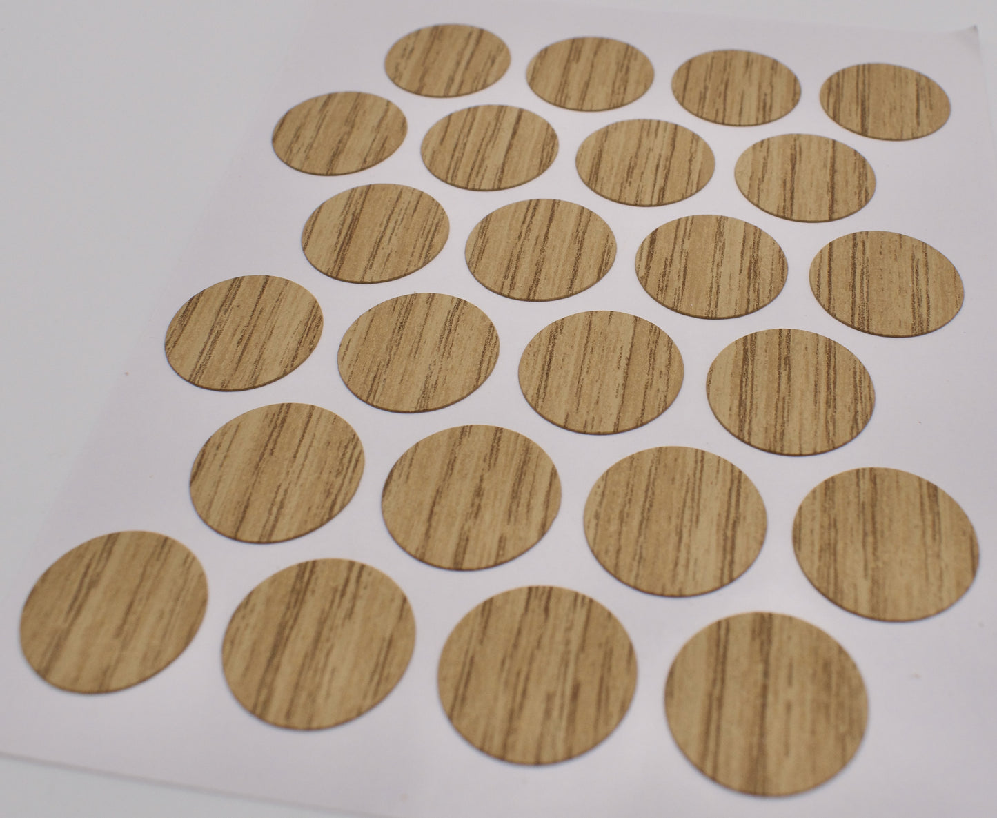 Tece Self Adhesive Screw Hole Cover Caps 20mm - 24 Caps - Stone Oak (5527 SN)