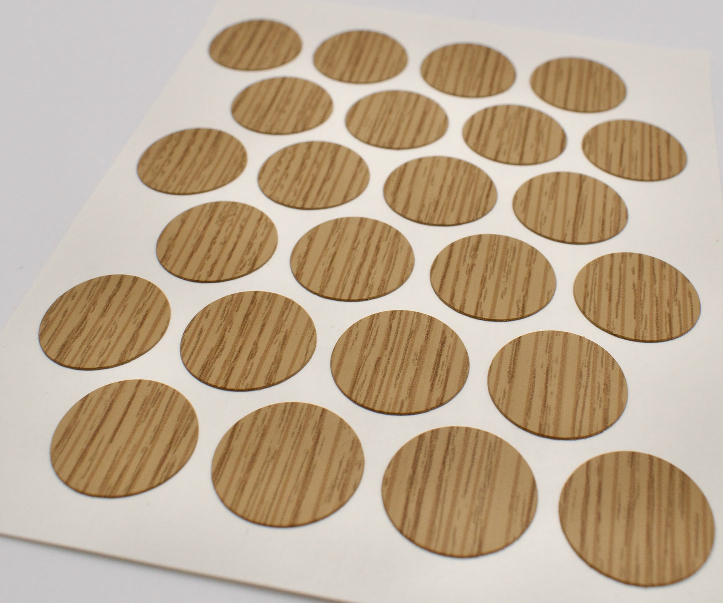 Tece Self Adhesive Screw Hole Cover Caps 20mm - 24 Caps - Lancaster Oak (H3368 ST9)