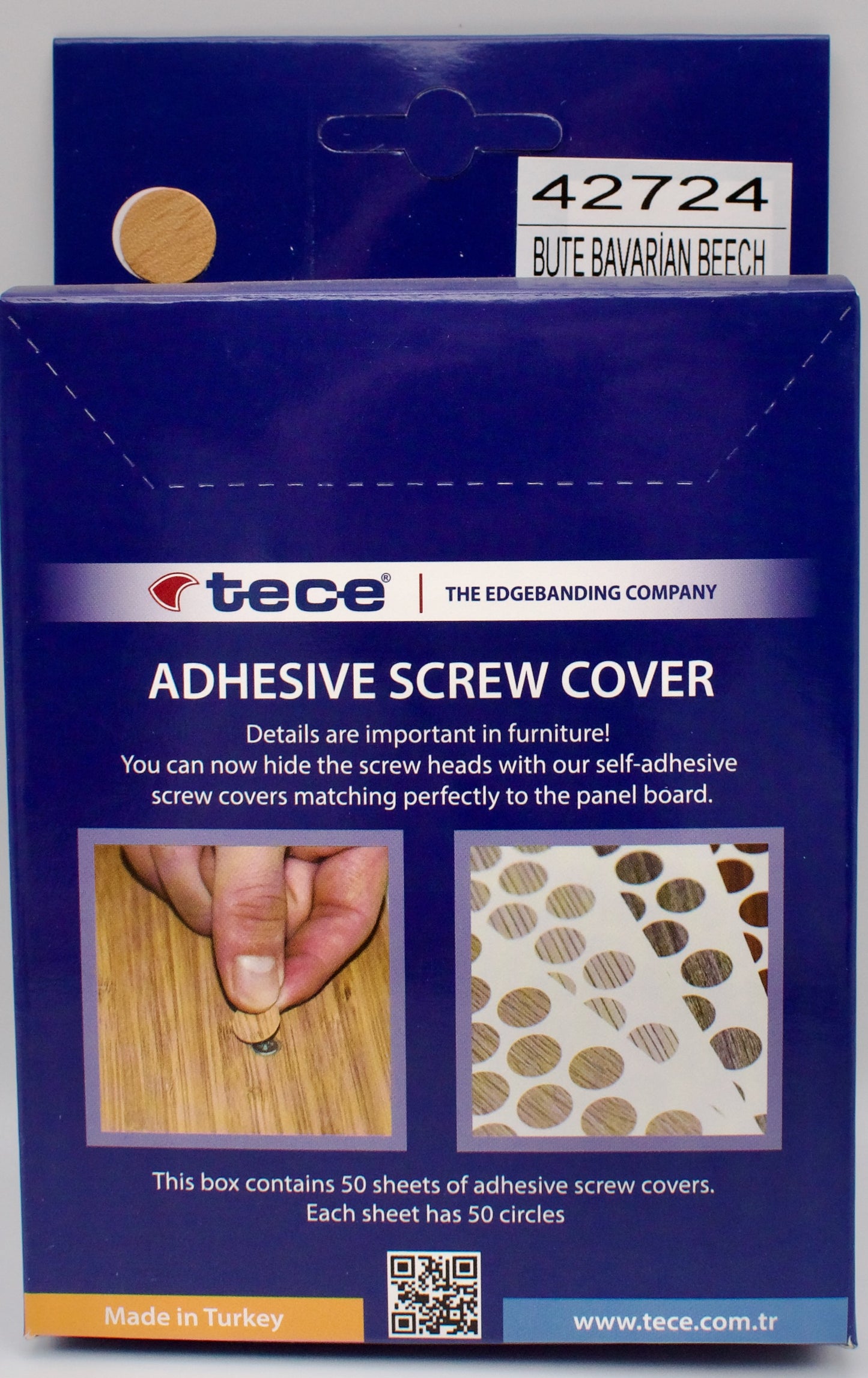 Tece Self Adhesive Screw Hole Cover Caps 14mm - 50 Caps - Bavarian Beech (H1511 ST15)