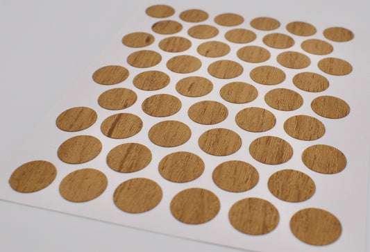 Tece Self Adhesive Screw Hole Cover Caps 14mm - 50 Caps - Winchester Oak (H1381 ST12)