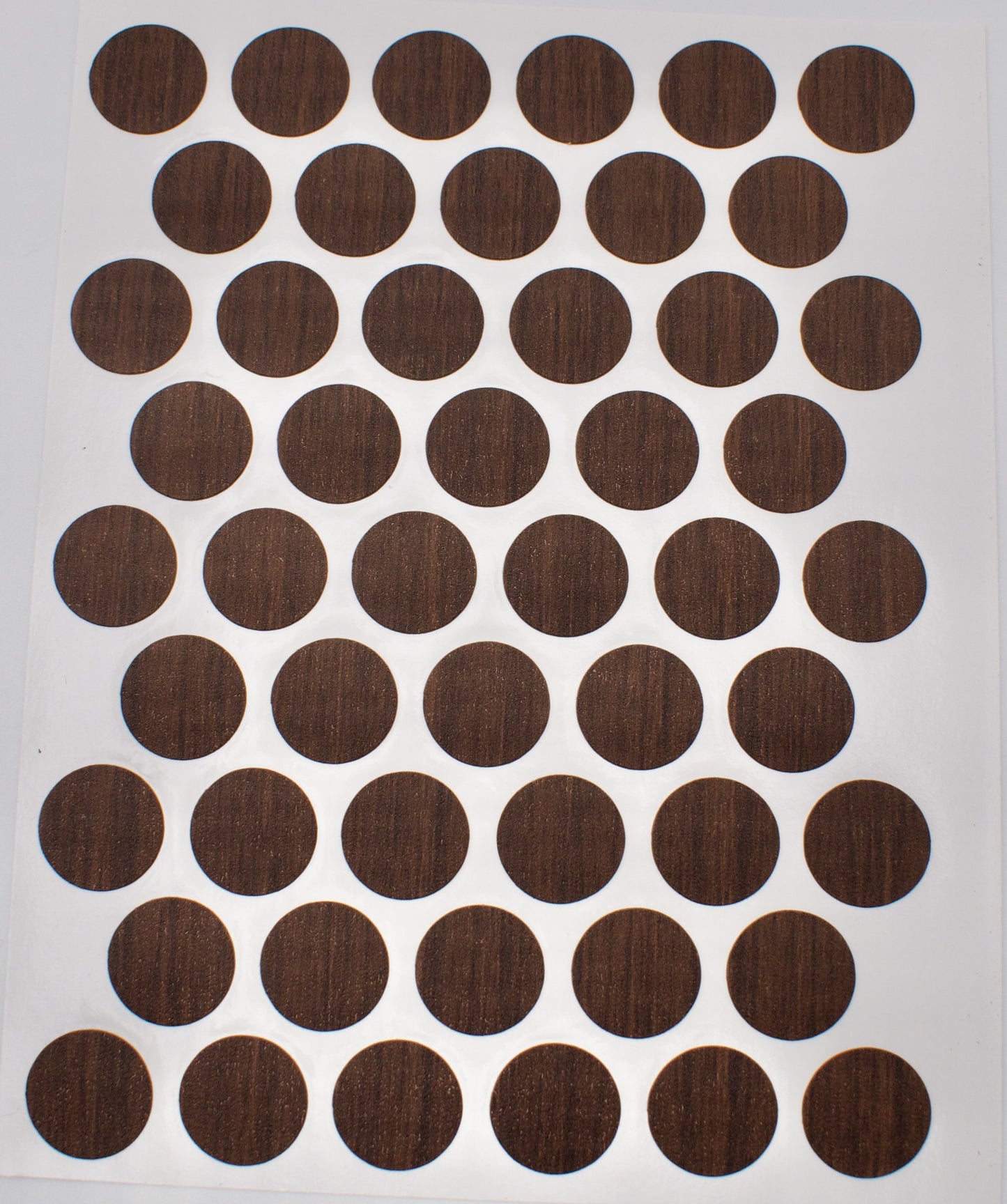 Tece Self Adhesive Screw Hole Cover Caps 14mm - 50 Caps - Natural Dark Walnut (H3704 ST15)