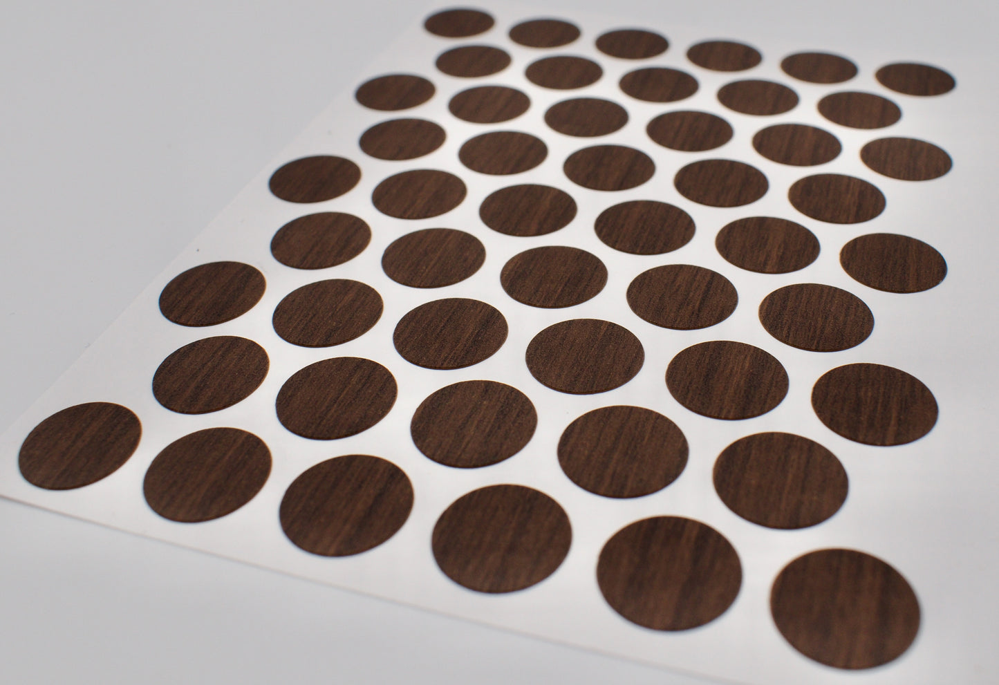 Tece Self Adhesive Screw Hole Cover Caps 14mm - 50 Caps - Natural Dark Walnut (H3704 ST15)