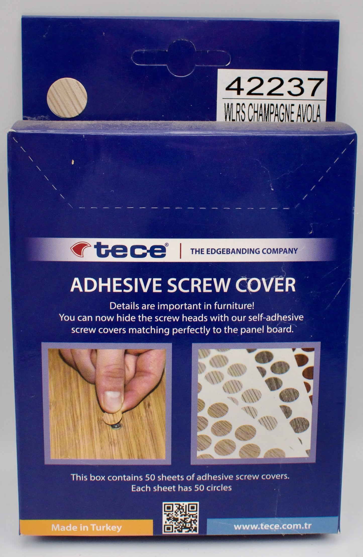 Tece Self Adhesive Screw Hole Cover Caps 14mm - 50 Caps - Champagne Avola (H1476 ST22)