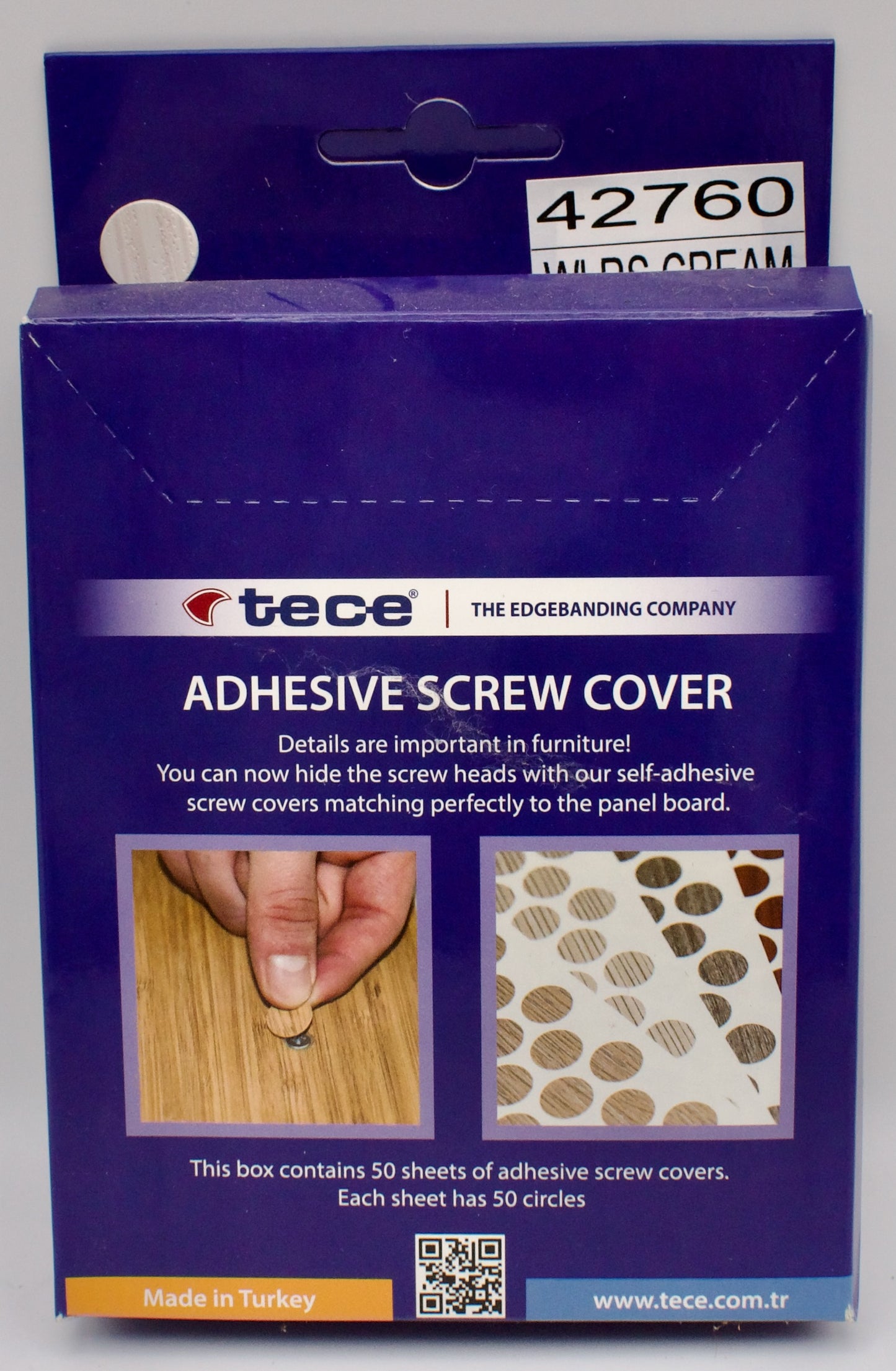 Tece Self Adhesive Screw Hole Cover Caps 14mm - 50 Caps - Fineline Cream (H1424 ST22)