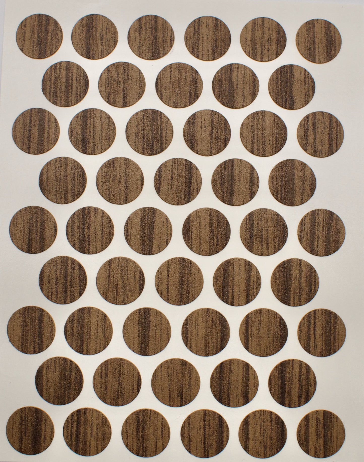 Tece Self Adhesive Screw Hole Cover Caps 14mm - 50 Caps - Carini Walnut (H3710 ST9)