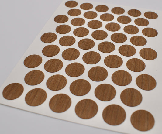 Tece Self Adhesive Screw Hole Cover Caps 14mm - 50 Caps - Medium Walnut (H3703 ST15)