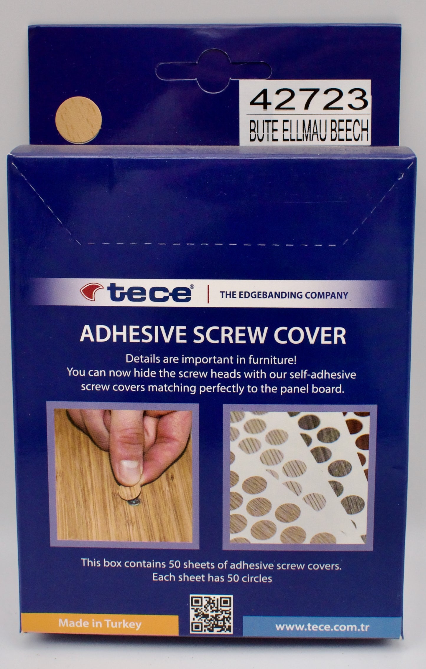 Tece Self Adhesive Screw Hole Cover Caps 14mm - 50 Caps - Ellmau Beech (H1582 ST15)